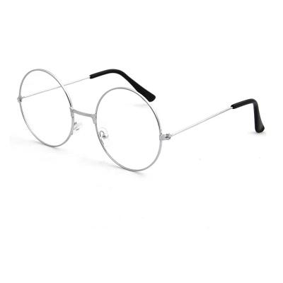 China Lightweight Unisex Smooth Black Eye Hinge Circle Optical Glass Clear Rounded Frames For Men for sale