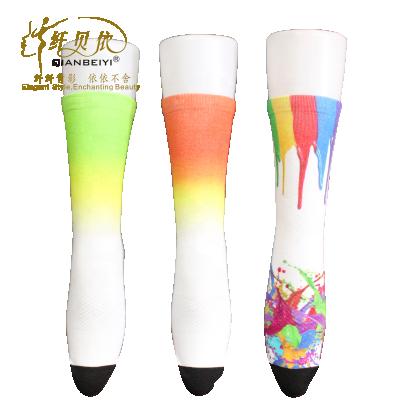 China New Fashion Antibacterial 3d All Over Print Seamless Custom Photo Printing Digital Socks for sale