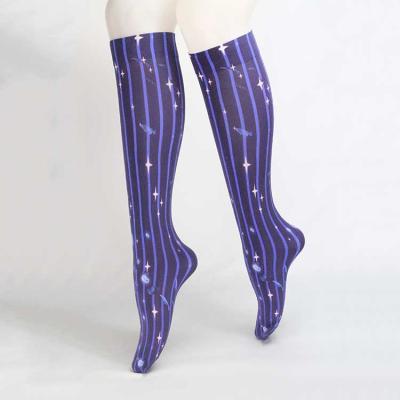 China Antibacterial 3d Printing Custom Patterned Stylish Women Stocking Socks for sale