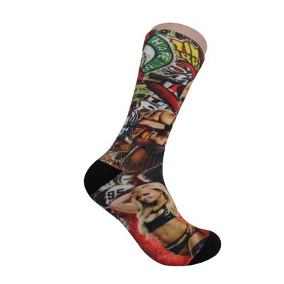 China Wholesale custom fashionable antibacterial man sport elite 3d football printed socks for sale