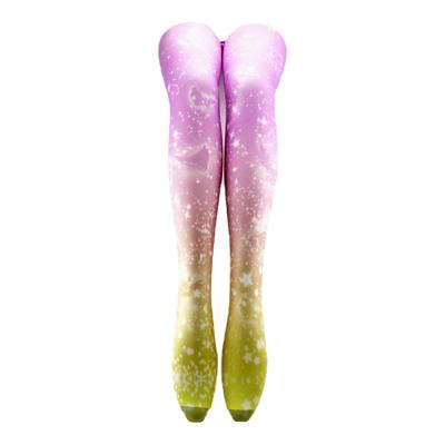 China Stylish Antibacterial Fashion Young Girls Custom Color Printed Shiny Seamless Pantyhose for sale