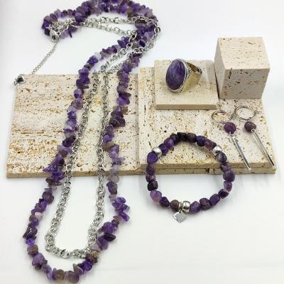 China Fashion High Quality Unique Design Jewelry Set Brass Natural Stone Jewelry Set for sale