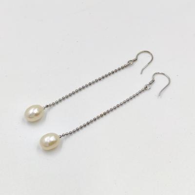 China TRENDY Fashion Design Unique 925 Sterling Silver Lady Pearl Earring Jewelry for sale