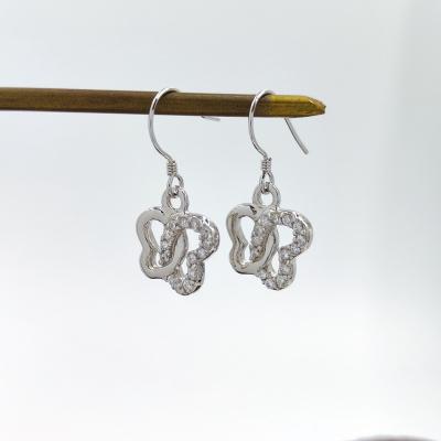 China Unique Trendy Fashion Design 925 Sterling Silver Lady Zircon Earring Jewelry New for sale