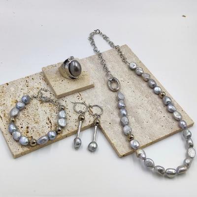 China Trendy Unique Brass Fashion Jewelry Natural Stone Set for sale