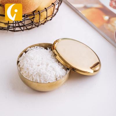 China High Quality Disposable Korean Style Disposable Rice Bowls Stainless Steel Mixing Soup Bowl With Cover for sale