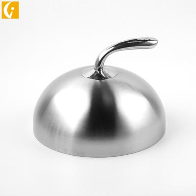 China Restaurant Stainless Steel Spherical Steak Food Cover With Handle Dish Cover Dome Food Cover For Steak/Fruit/Salad for sale