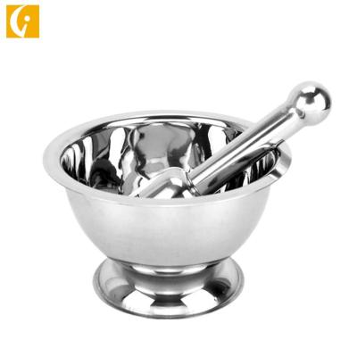 China Sustainable Grinding Crush 201 Stainless Steel Pestle And Mortar For Spice And Pepper Grind Nuts for sale