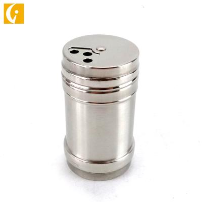 China 201Stainless Steel Sustainable Salt Spice Sugar Pepper Flavor Bottles With Adjustable Spinning Pour Holes for sale