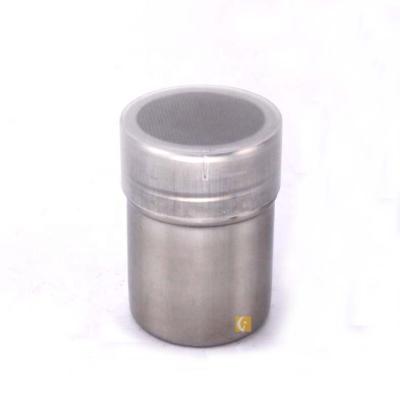 China 5.5cm Spice or Pepper Container Wholesale 304 Stainless Steel Viable Powder Container with Closed Net and Covered Condiment Bottle for sale