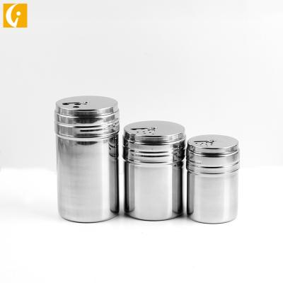 China Family Kitchen 304 Stainless Steel Jar Container Spice Seasoning Kitchen Tools Pepper and Salt Shaker for sale