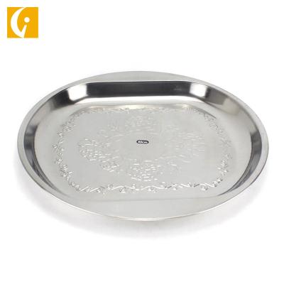 China Sustainable 28cm Anti-scalding And Round Stainless Steel Cheap Serving Deep Dinner Dish for sale