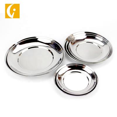 China Viable Round Thickened Stainless Steel Shallow Capsule Food and Stainless Steel Fruit Dish Wholesale Dish for sale