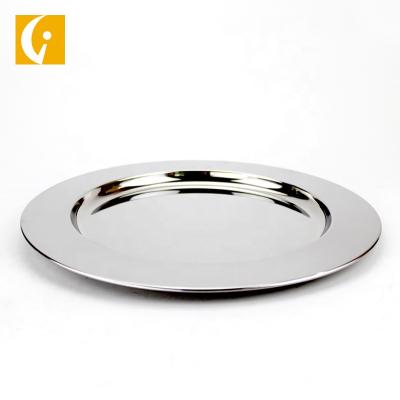 China 410 Viable Wholesale High Quality Round Stainless Steel Food Tray Restaurant Dinner Dishes for sale