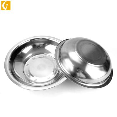 China Thickening 410stainless Steel Sustainable Shallow Round Basin Multi Purpose Basin Kitchen Supplies for sale