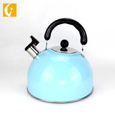 China 3 L Sustainable Stainless Steel Flat Bottom Hemispherical Style Gas Water Whistling Kettle America for sale