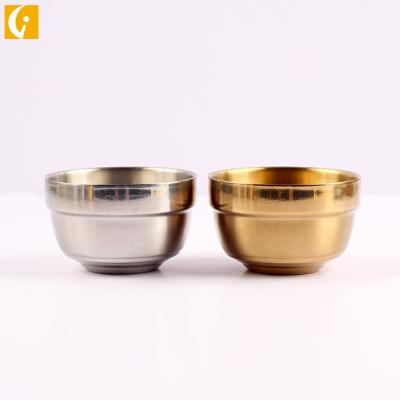 China Restaurant 100ml Wine Glass Stainless Steel Tea Cup Double Layer Mouth Mug for sale