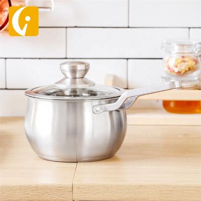 China 16cm Sustainable High Quality 304 Stainless Steel Single Handle Milk Saucepan and Soup Pot for sale