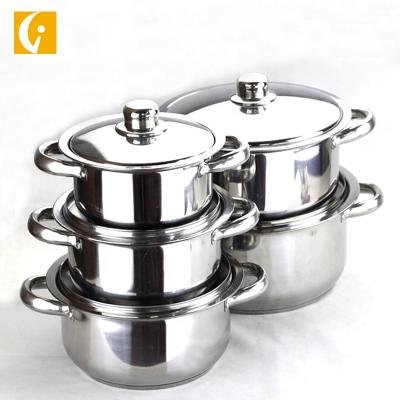 China Sustainable Hot Selling Africa Products 410 Stainless Steel Soup Pot Cookware Cooking Set for sale