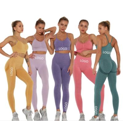 China 2022 New Women Breathable Seamless Sustainable Green Yoga Set for sale