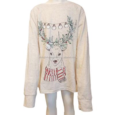 China Absumber Hot Selling Lucky Deer Pattern Ice White Long Sleeves Clothing Boys Clothes for sale