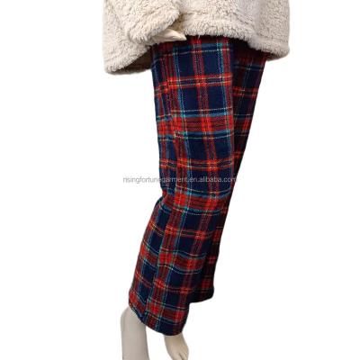 China Coral Velvet Pants Festive Colored QUICK DRY Plaid Sleep Casual Pants for sale