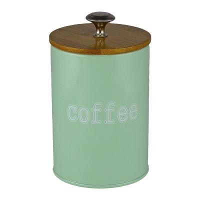 China Eco-friendly Factory Outlet Galvanized Sheet Custom Printed Metal Container Kitchen Food Canisters Sets Bamboo Storage Box With Lids for sale