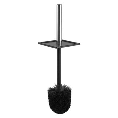 China Sustainable Factory Supply Luxury Modern Bathroom Black Color Cleaning Brushes Disposable Toilet Brush Set for sale