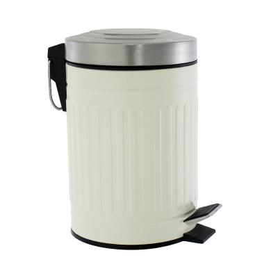 China Factory Sustainable Supply Customized Bathroom Fast Food Pedal Waste Hotel Room Trash Cans White Stainless Steel Trash Can for sale