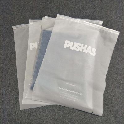 China High Quality Recyclable Frosted Custom Plastic Shipping Ziplock Matt Clothing Packaging Bags, Garment Zipper Bag T-shirt Bag for sale