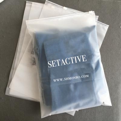 China Factory Price Recyclable Clothing Packaging Frosted Poly Bag Custom Logo Recyclable Biodegradable Frosted Zipper Poly Bag for sale