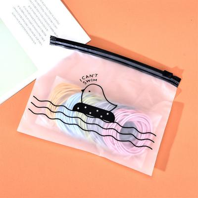 China New Cartoon BIODEGRADABLE Cartoon Clothing Bag Self Seal Packaging Bag Translucent Frosted Custom Printing Zipper Logo Zipper Plastic Bag for sale