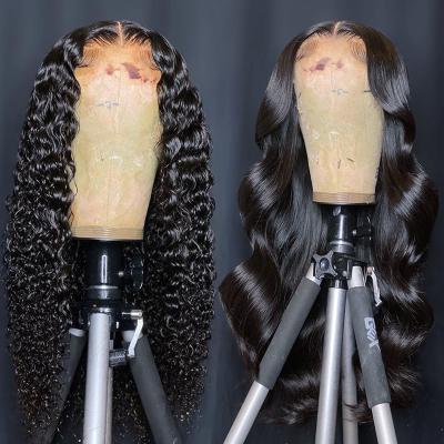 China Natural Transparent Lace Front Human Hair Curl Virgin Hair HD Wigs Raw Indian Full Lace Frontal Wig Wholesale Curly for sale