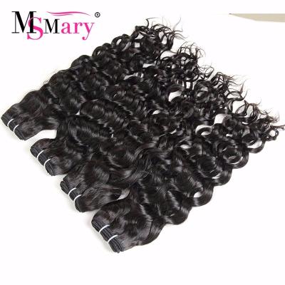 China Water Wave Durable Ms Mary Human Hair 8a Natural Peruvian Remy Hair Extensions Hair Weave Bundles for sale