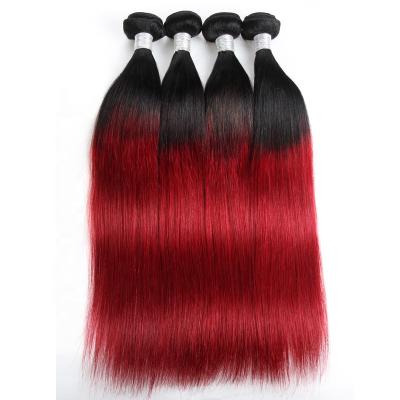 China Hot Selling Ombre Color 1B 99j Ombre Color 1B 99j Peruvian Straight Hair Extensions 1B Burg Color Hair Weave Straight Weave 10A Ombre for sale