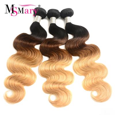 China Ombre 27 Color 1B 4 Body Wave Weave Ombre 1B 4 27 Color Body Wave Virgin Peruvian Hair Weave 3Pcs Lot Remy Hair Extensions for sale