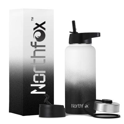 China Business Northfox Stainless Steel Bottle Wide Mouth Bottle Vacuum Insulated Water Bottle With Straw Lid for sale