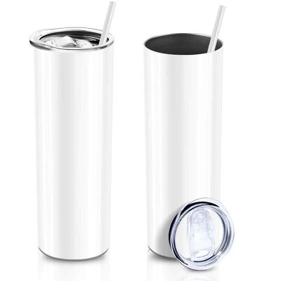 China Northfox 20oz Stainless Steel Disposable Wall Tumblers Double Sprinkle White Sublimation Skinny Mug, Slim Vacuum Travel Tumbler For Coffee for sale