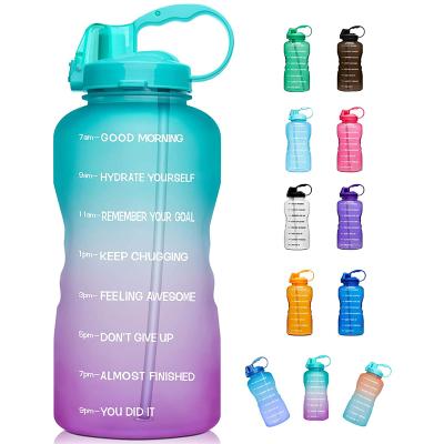 China Northfox Large 1 Gallon Viable Motivational Water Bottle with Rope Handle and Removable Straw Fitness Sports Water Jug with Time Marker for sale