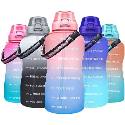 China Good Sustainable Selling Plastic Sport Bottles Fitness Sports Motivation Bottled Water Bottle With Weather Manufacturer for sale