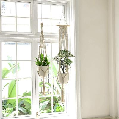 China Bohemian Macrame Plant Hanger for 8 Inch Plant Flower Pot for Morden Bohemian Luxury Decor for sale