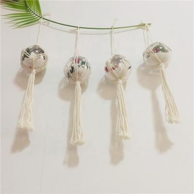 China Christmas Party Decoation Christmas Tree Macrame Ball Boho Ornaments Hanging Decor for sale