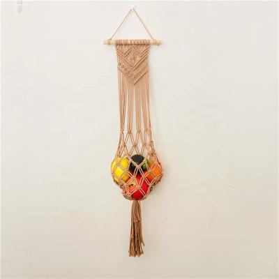 China Cotton Folding Handwoven Storage 1 Macrame Fruit Hammock For Kitchen Hanging Vegetable Rack for sale