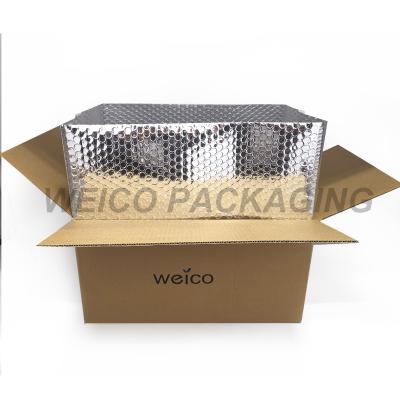 China Custom Mailing Box Liner Diodegradable Insulated Bubble Bag For Frozen / Fresh Food Shipping for sale