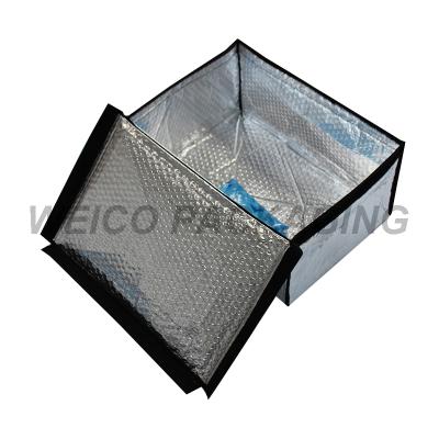 China Frozen Food Heat Aluminum Foil Box Liner Cardboard Box Reflective Liner Warm Thermal Insulation Keep Box Liner for sale