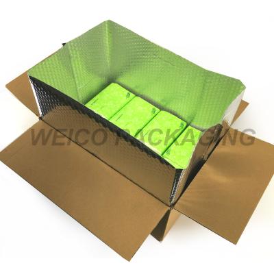 China Modern Cardboard Insulation Liner Corrugated Frozen Food Box Liner for sale