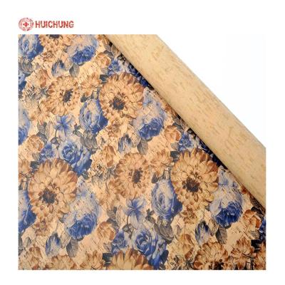 中国 High Quality Old-fashioned Anti-rust Flowers Printing Pattern Cork Fabric For Bags 販売のため