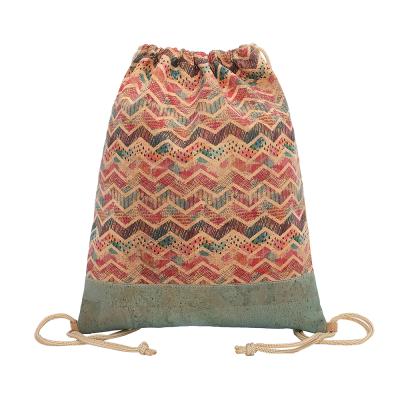 China Eco - Friendly Recycled Cork Sack Vegan Cork Drawstring Bag With Printing zu verkaufen