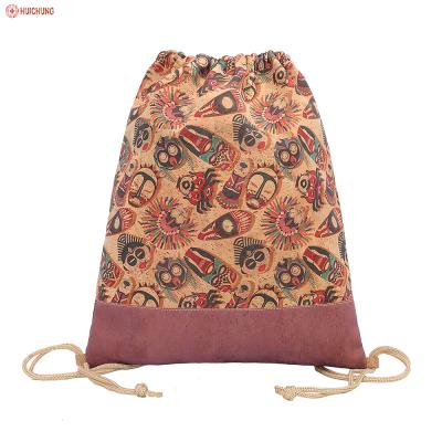 China Eco-friendly Cork Material Eco-Friendly Cork Bag Drawstring Bag For Girl for sale