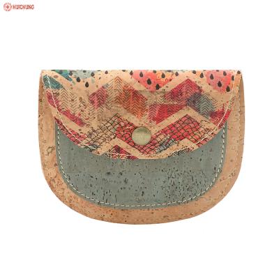 China 100% Eco-friendly Lightweight Stylish Lake Blue Cork Clutch Bags With Printing for sale